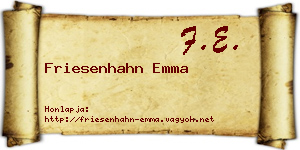 Friesenhahn Emma névjegykártya